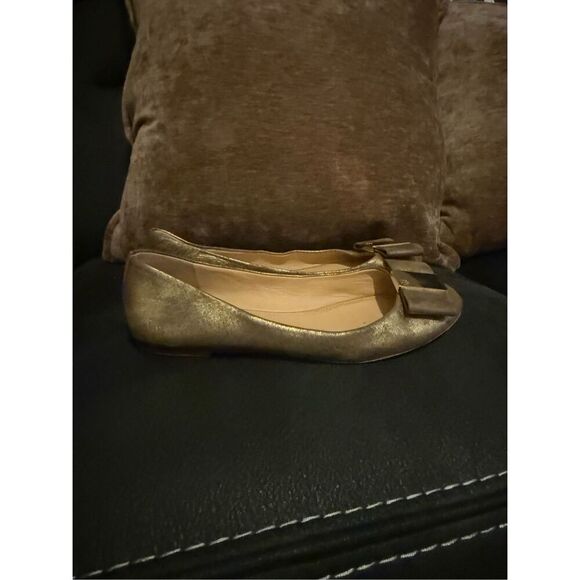 Tory Burch chase Nappa Gold Lather Ballet Flats - Picture 1 of 9